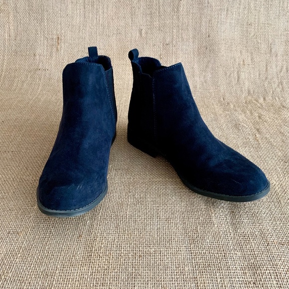 womens navy blue ankle boots